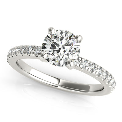 Alyssa V Prong Round Lab Grown Diamond Ring