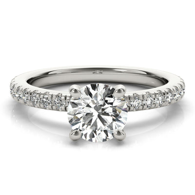 Alyssa V Prong Round Lab Grown Diamond Ring