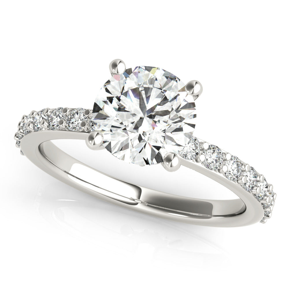 Allegra Round Diamond Bridge Engagement Ring Setting