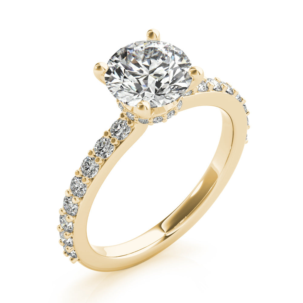 Allegra Round Diamond Bridge Engagement Ring Setting