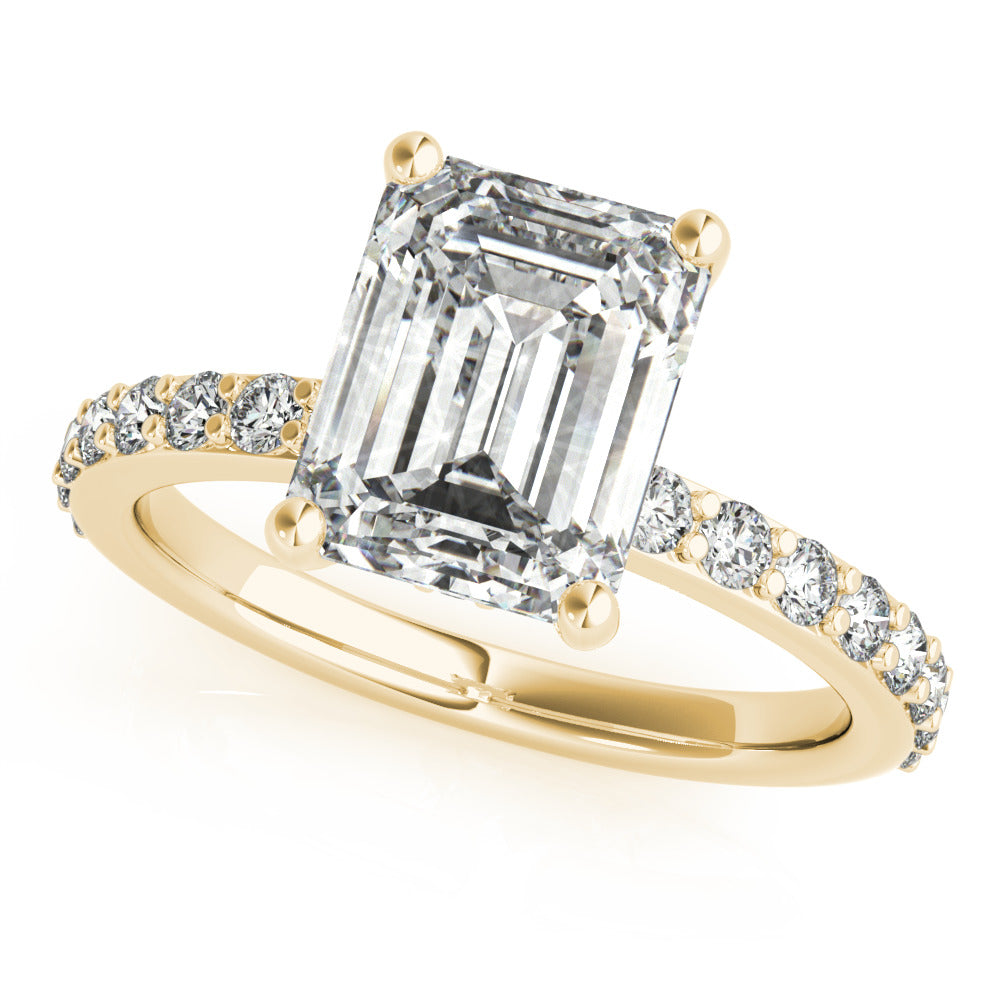 Allegra Emerald Cut Diamond Bridge Engagement Ring Setting