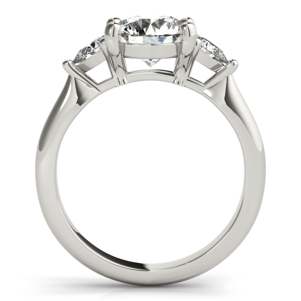 Charlotte Round Diamond and Petite Pear Engagement Ring Setting