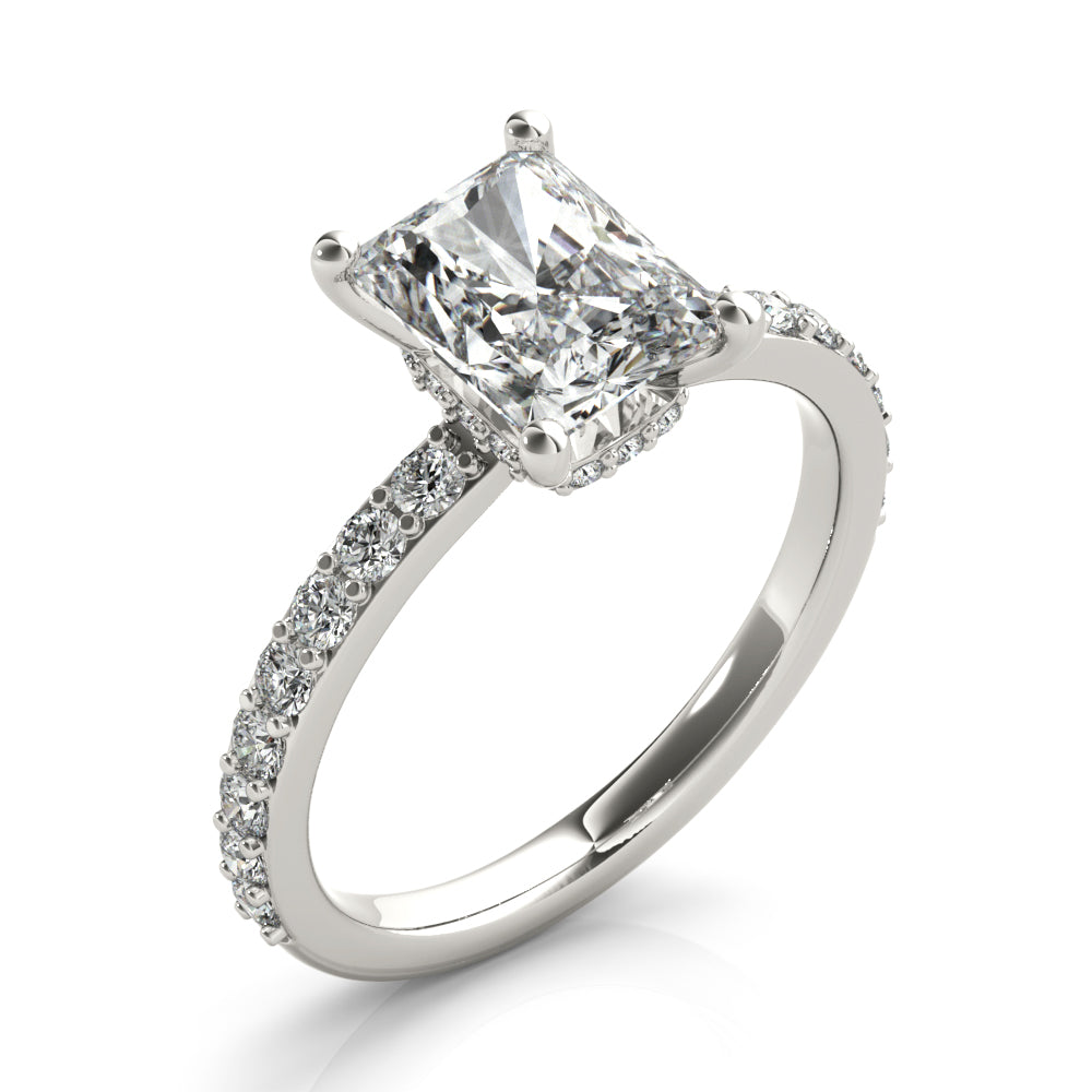 Allegra Radiant Cut Diamond Bridge Engagement Ring Setting