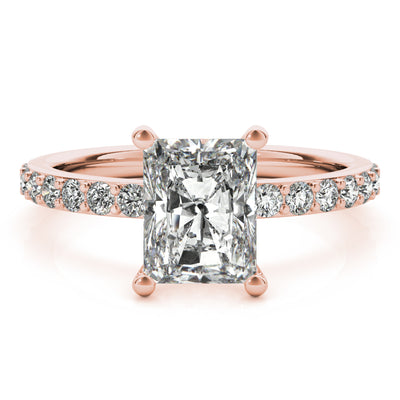 Allegra Radiant Cut Diamond Bridge Engagement Ring Setting