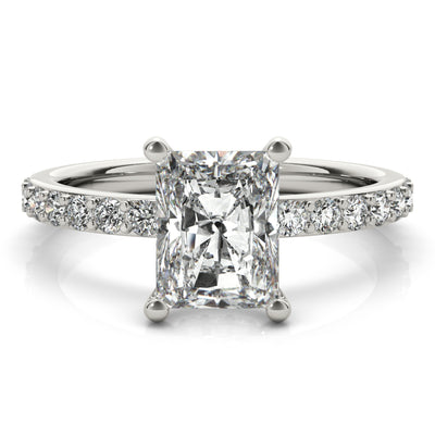 Allegra Radiant Cut Diamond Bridge Engagement Ring Setting