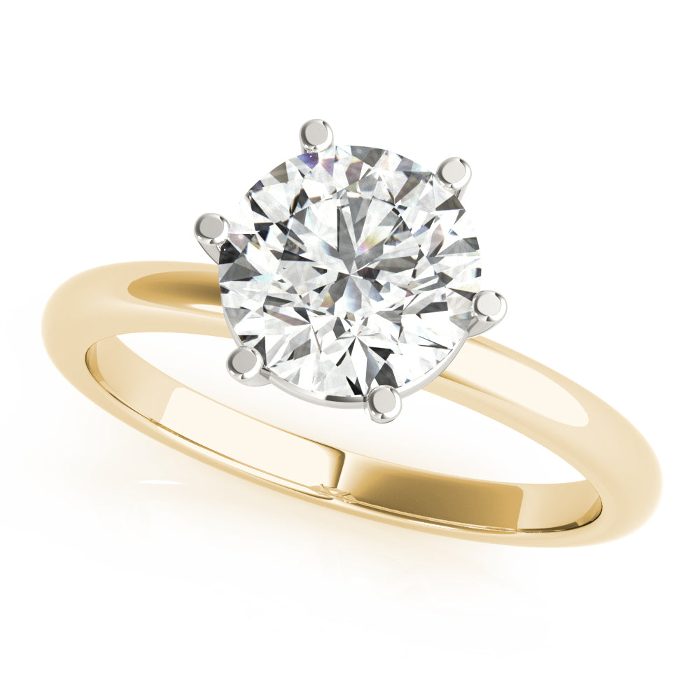 Lara Round Offset 6 Prong Diamond Engagement Ring Setting