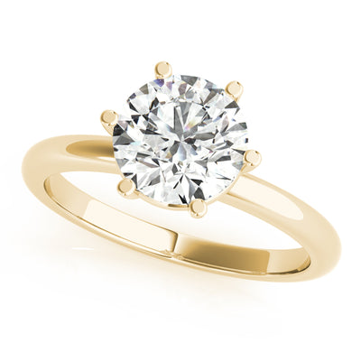 Lara Round Offset 6 Prong Diamond Engagement Ring Setting