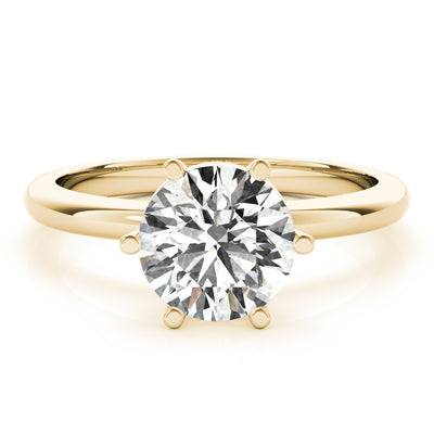 Lara Round Offset 6 Prong Diamond Engagement Ring Setting