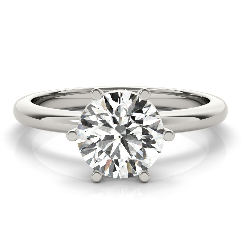 Lara Round Offset 6 Prong Diamond Engagement Ring Setting