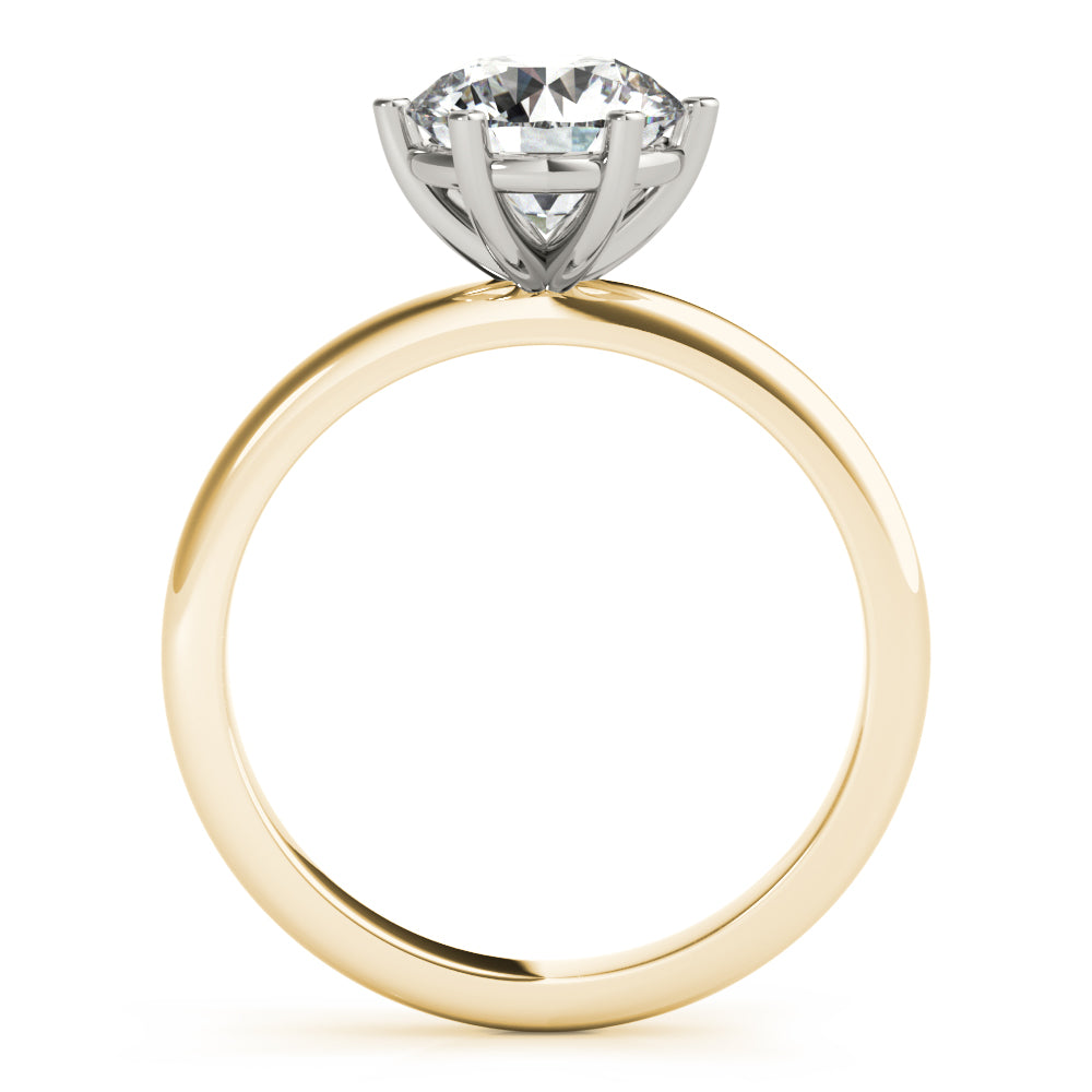 Lara Round Offset 6 Prong Diamond Engagement Ring Setting