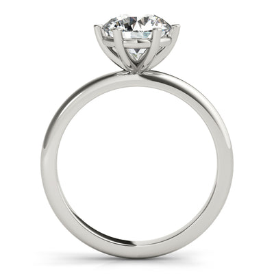 Lara Round Offset 6 Prong Diamond Engagement Ring Setting