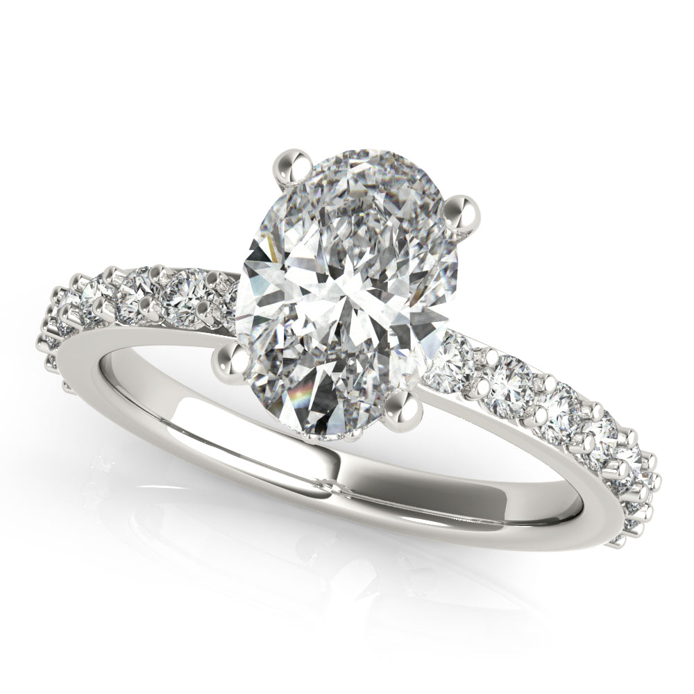 Allegra Oval Diamond Bridge Engagement Ring Setting