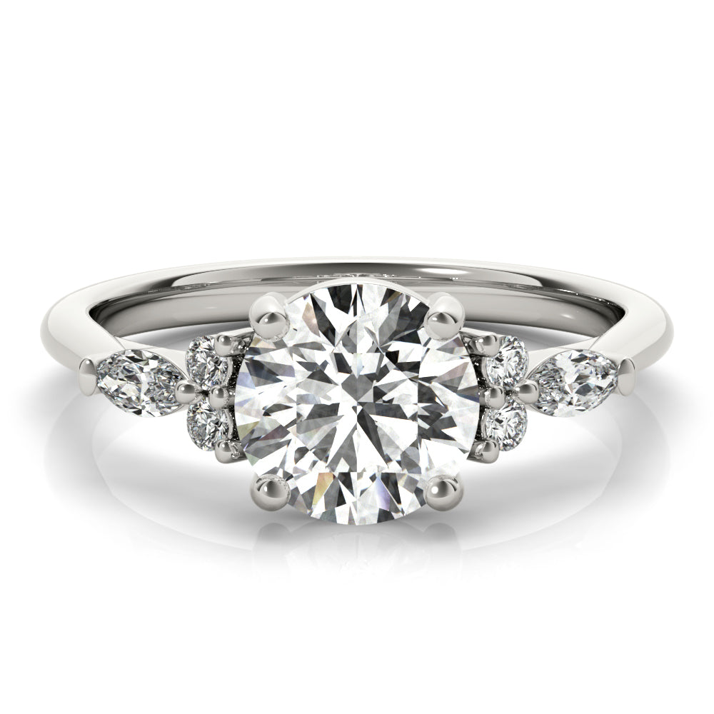 Lily Round Diamond Engagement Ring Setting
