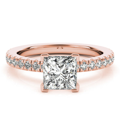 Alyssa V-Prong Princess Cut Engagement Ring Setting