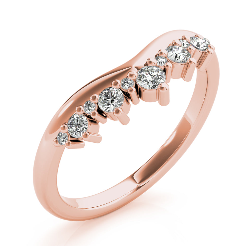 Emily Women's Diamond Chevron Wedding Ring