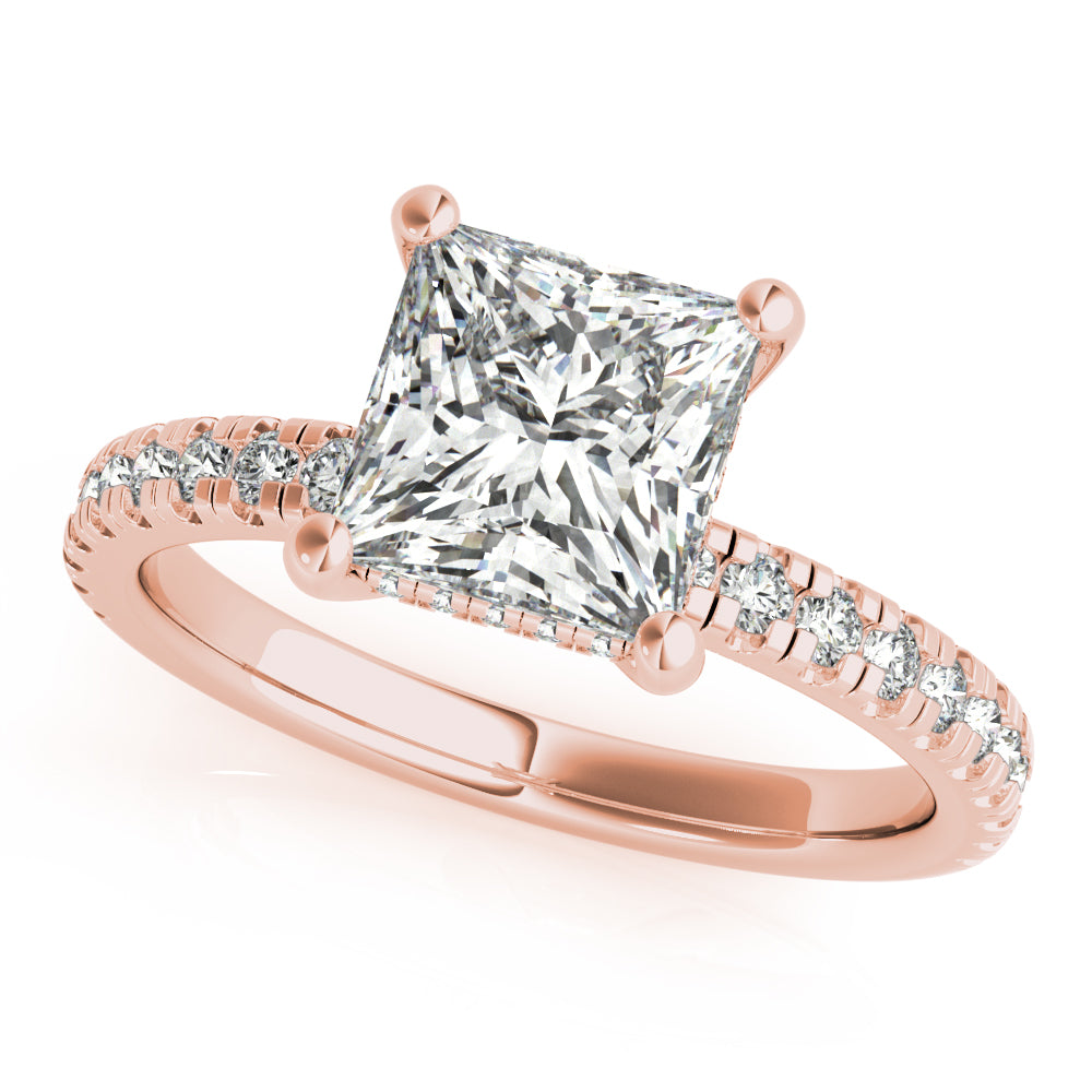 Alyssa Square Princess Cut Diamond Engagement Ring Setting