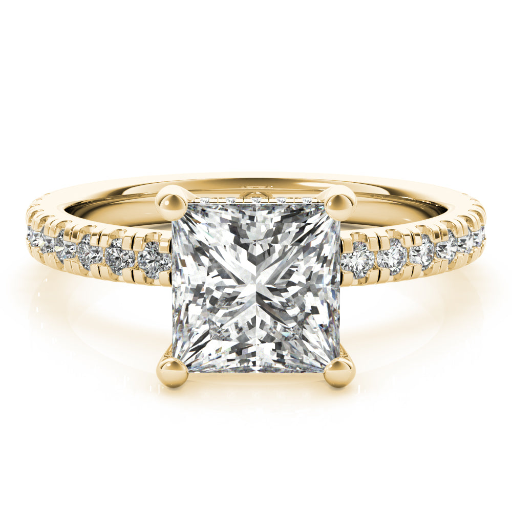 Alyssa Square Princess Cut Diamond Engagement Ring Setting