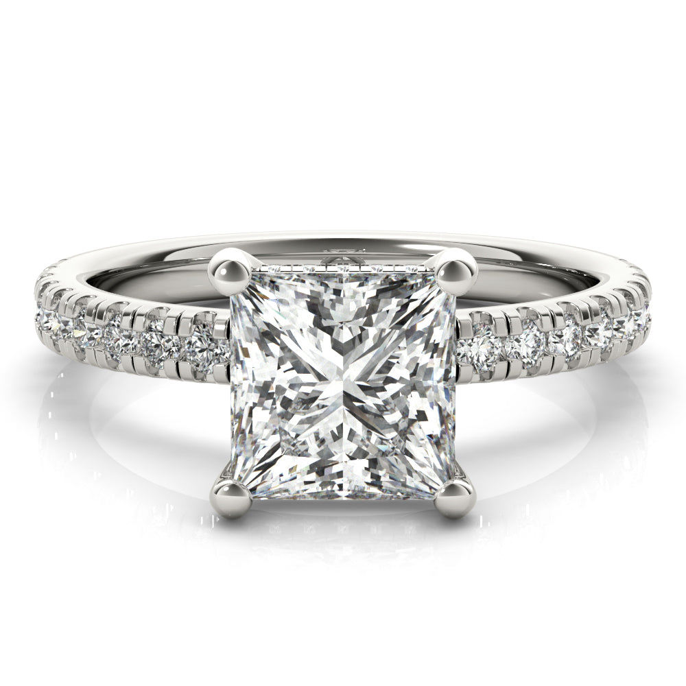 Alyssa Square Princess Cut Diamond Engagement Ring Setting