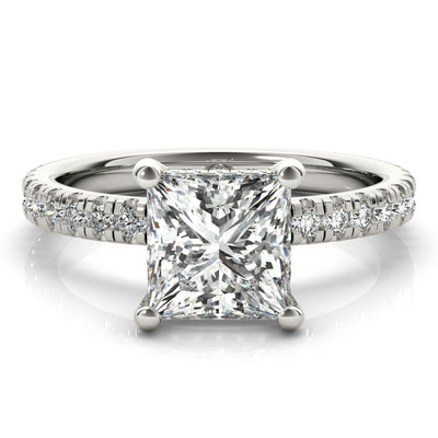 Alyssa Square Princess Cut Diamond Engagement Ring Setting