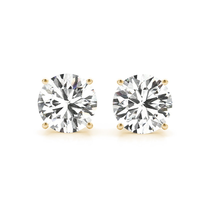 Round Diamond Stud Earrings