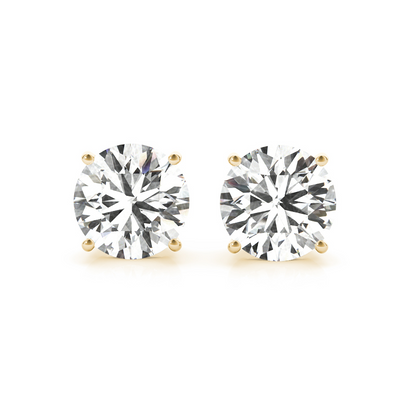 Round Diamond Stud Earrings