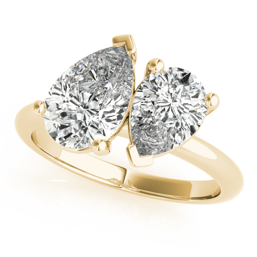 Double Pear Diamond Engagement Ring