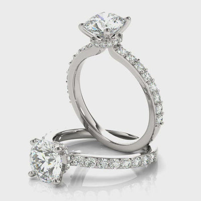 Allegra Round Diamond Bridge Engagement Ring Setting