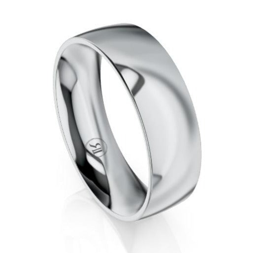 Brushed Quarter Round Platinum Wedding Ring (AC)