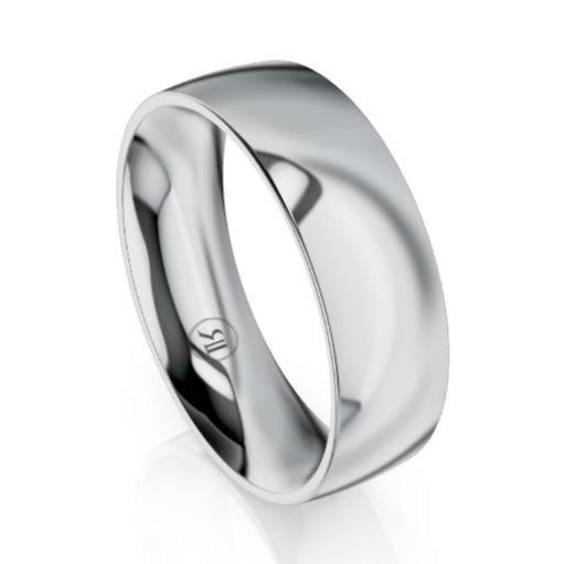 Brushed Quarter Round Platinum 950 Wedding Ring