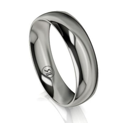 Curved Polished Titanium Wedding Ring (AD)