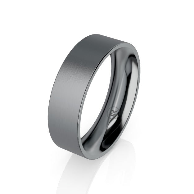 Flat Tantalum Wedding Ring - Comfort Fit (AG)