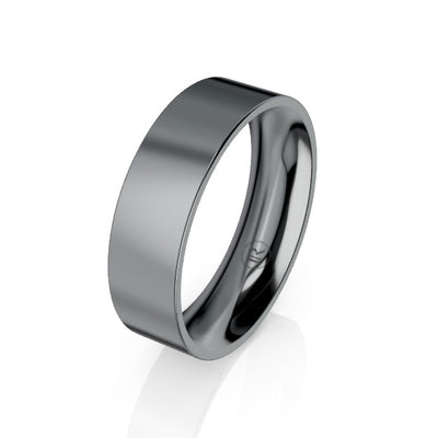 Flat Tantalum Wedding Ring - Comfort Fit (AG)