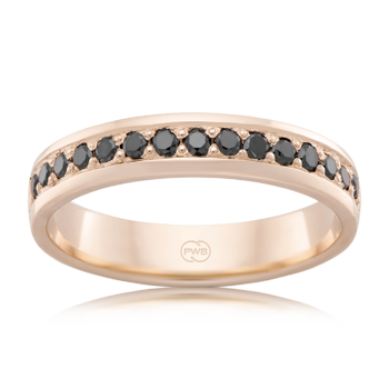Rose Gold and Black Diamond Women's Ring  (B4303)
