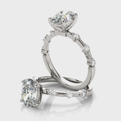 Dottie Oval Diamond Engagement Ring Setting (without Hidden Halo)