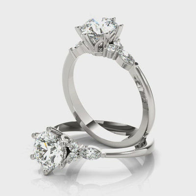 Willow Round 6-Prong Diamond Engagement Ring Setting