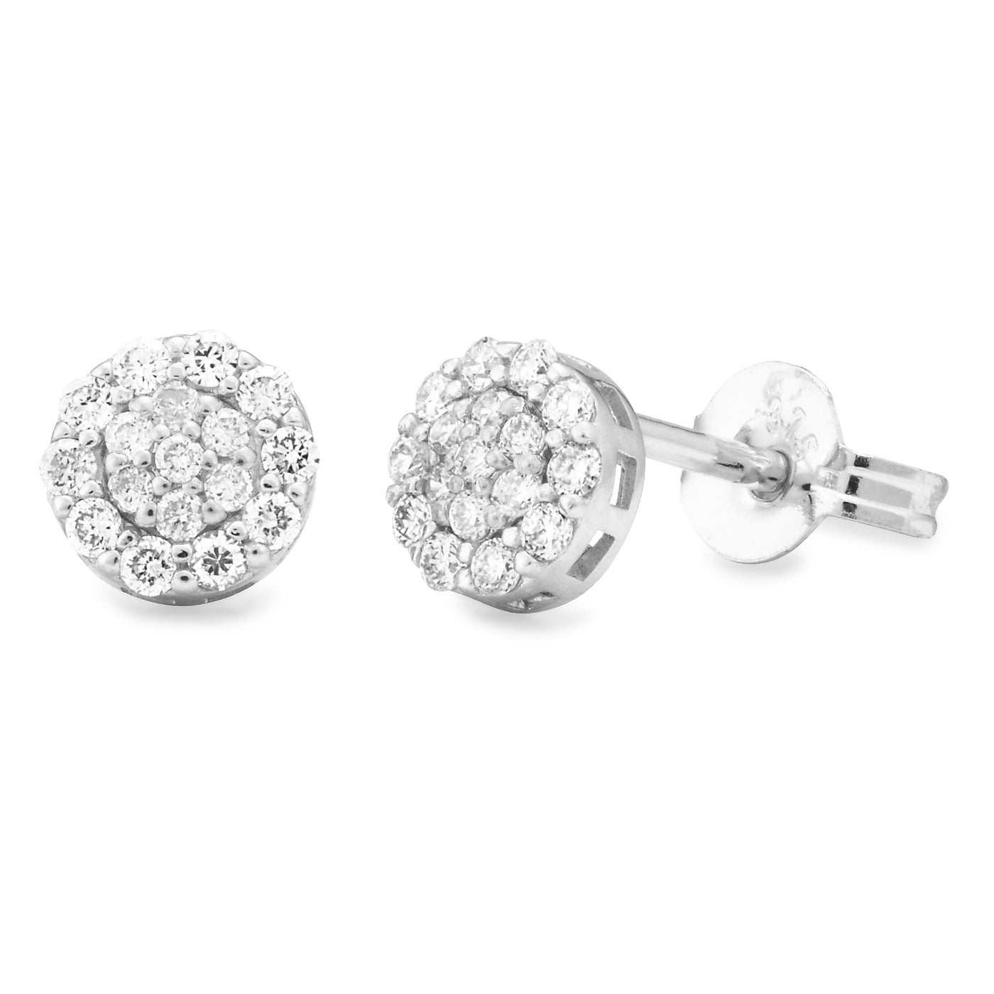 Claw & Bead Set Diamond Earrings