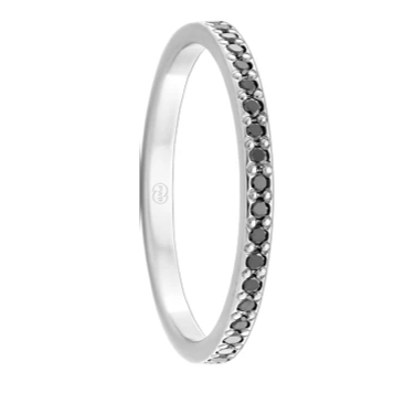 White Gold and Black Diamond Women's Ring  (F4243)