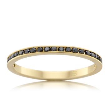 Yellow Gold and Black Diamond Women's Ring  (HD4234)