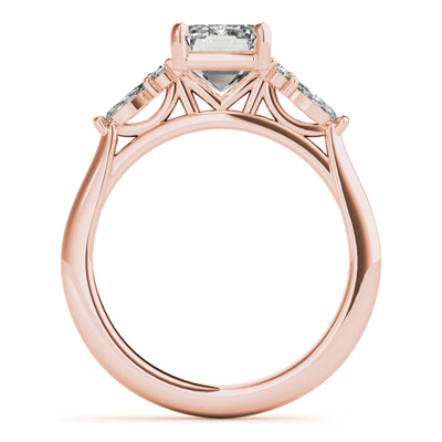 Lily Emerald Cut Diamond Engagement Ring Setting