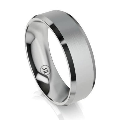 The Vanguard Palladium Bevelled Wedding Ring